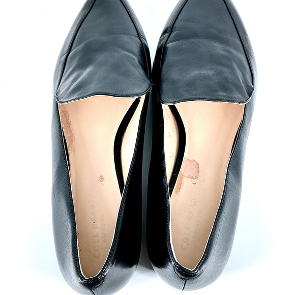 Cole Haan Grand 0S Size 9.5 Black Leather Pointed Brie Skimmer Loafer Flat Shoes - Picture 6 of 10